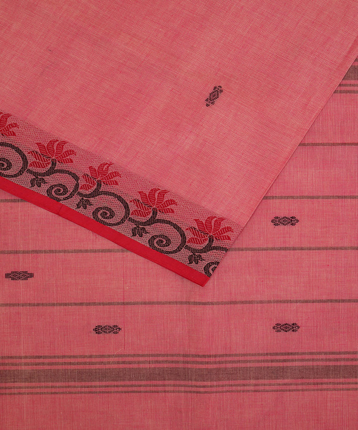 Light pink handwoven cotton venkatagiri saree