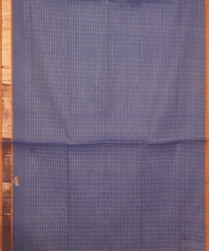 Navy blue handwoven cotton venkatagiri saree