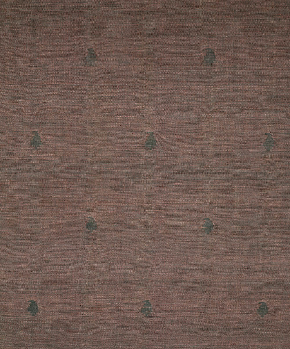 Light brown natural dye cotton handwoven jamdani fabric