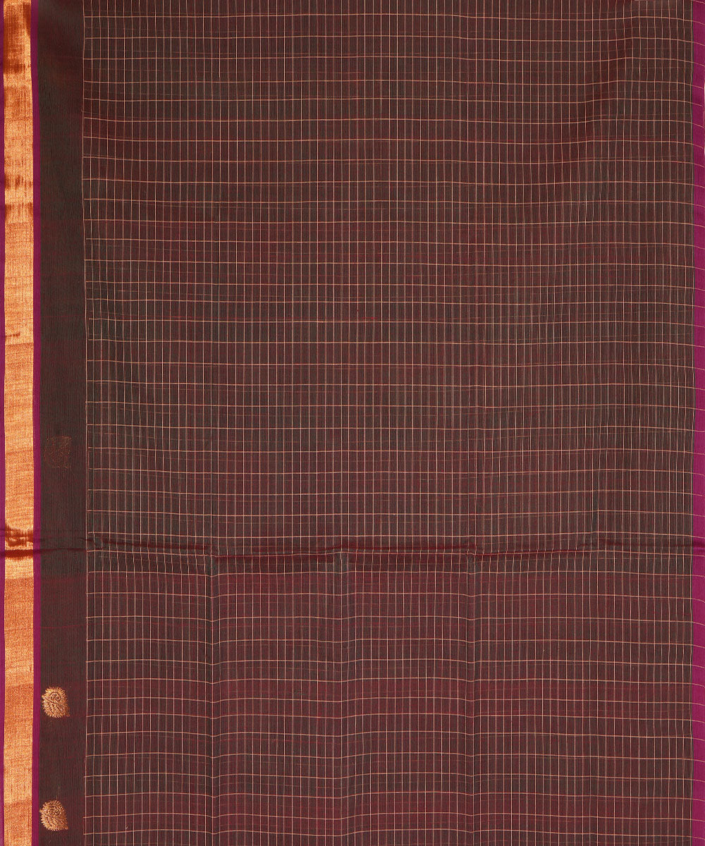 Brown handwoven cotton venkatagiri saree