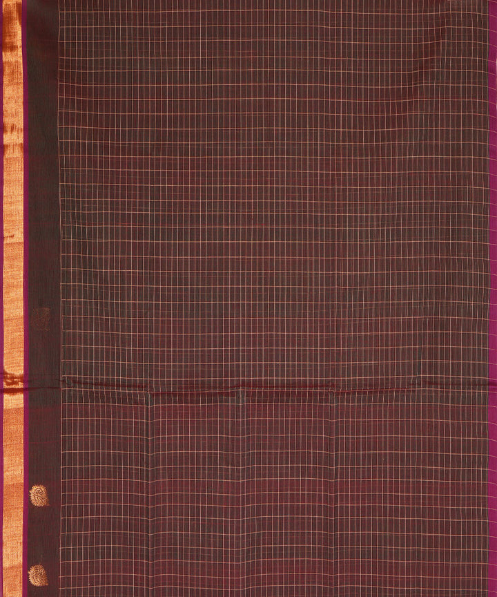Brown handwoven cotton venkatagiri saree