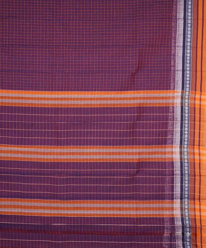 Purple handwoven cotton narayanpet saree