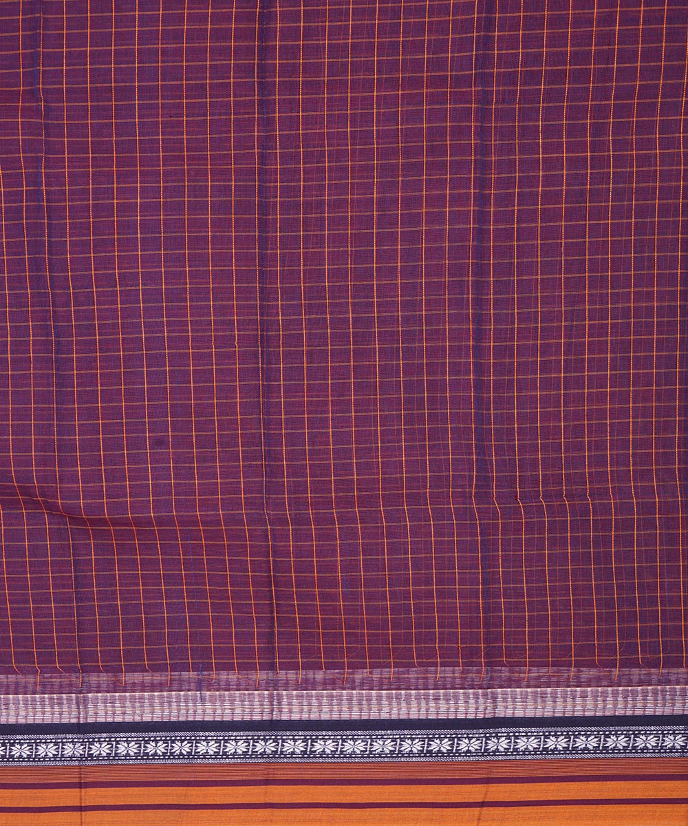 Purple handwoven cotton narayanpet saree