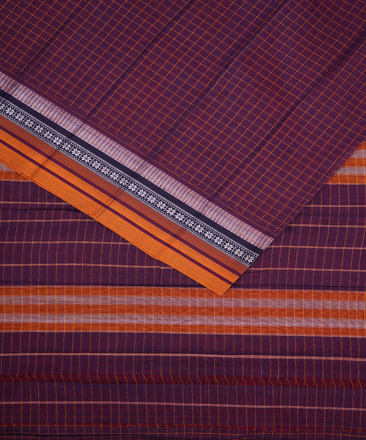 Purple handwoven cotton narayanpet saree