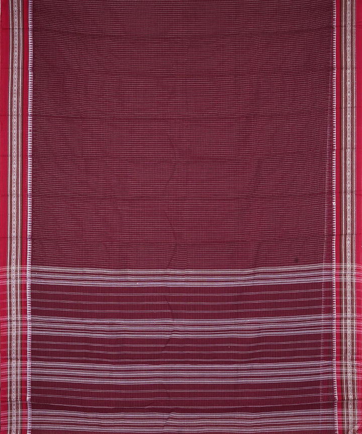 Maroon handwoven cotton narayanpet saree