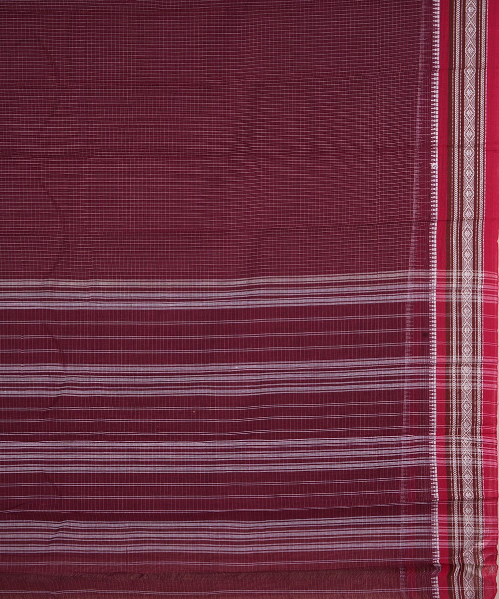 Maroon handwoven cotton narayanpet saree