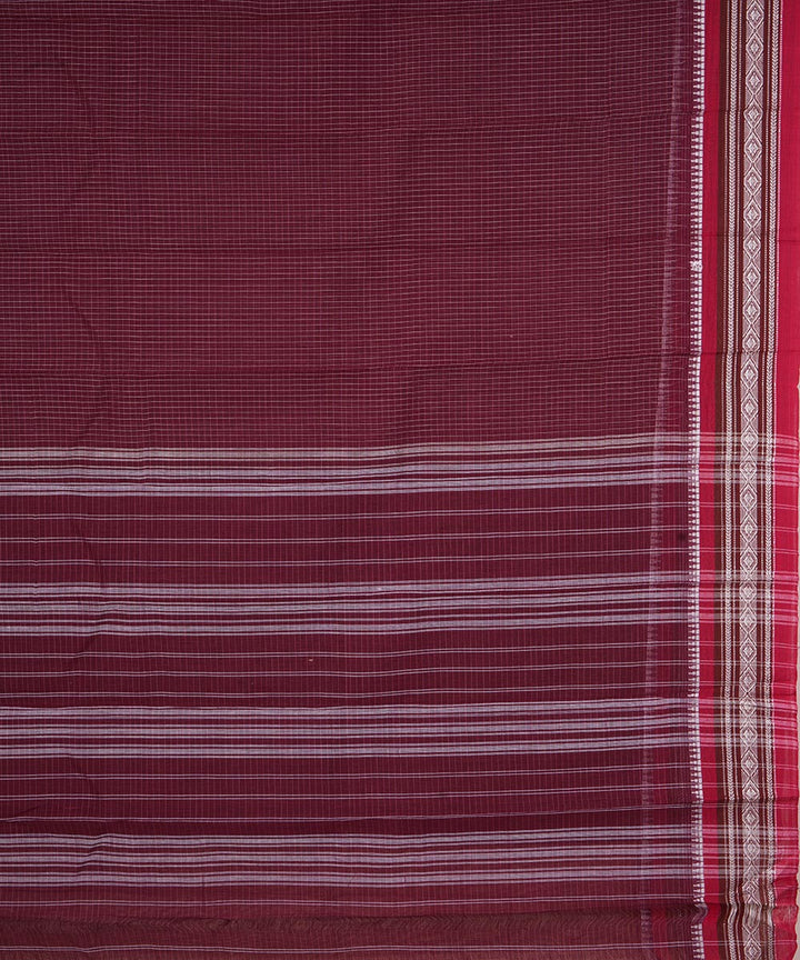 Maroon handwoven cotton narayanpet saree
