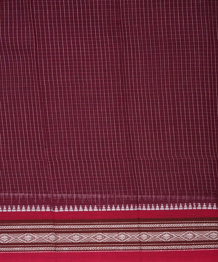 Maroon handwoven cotton narayanpet saree