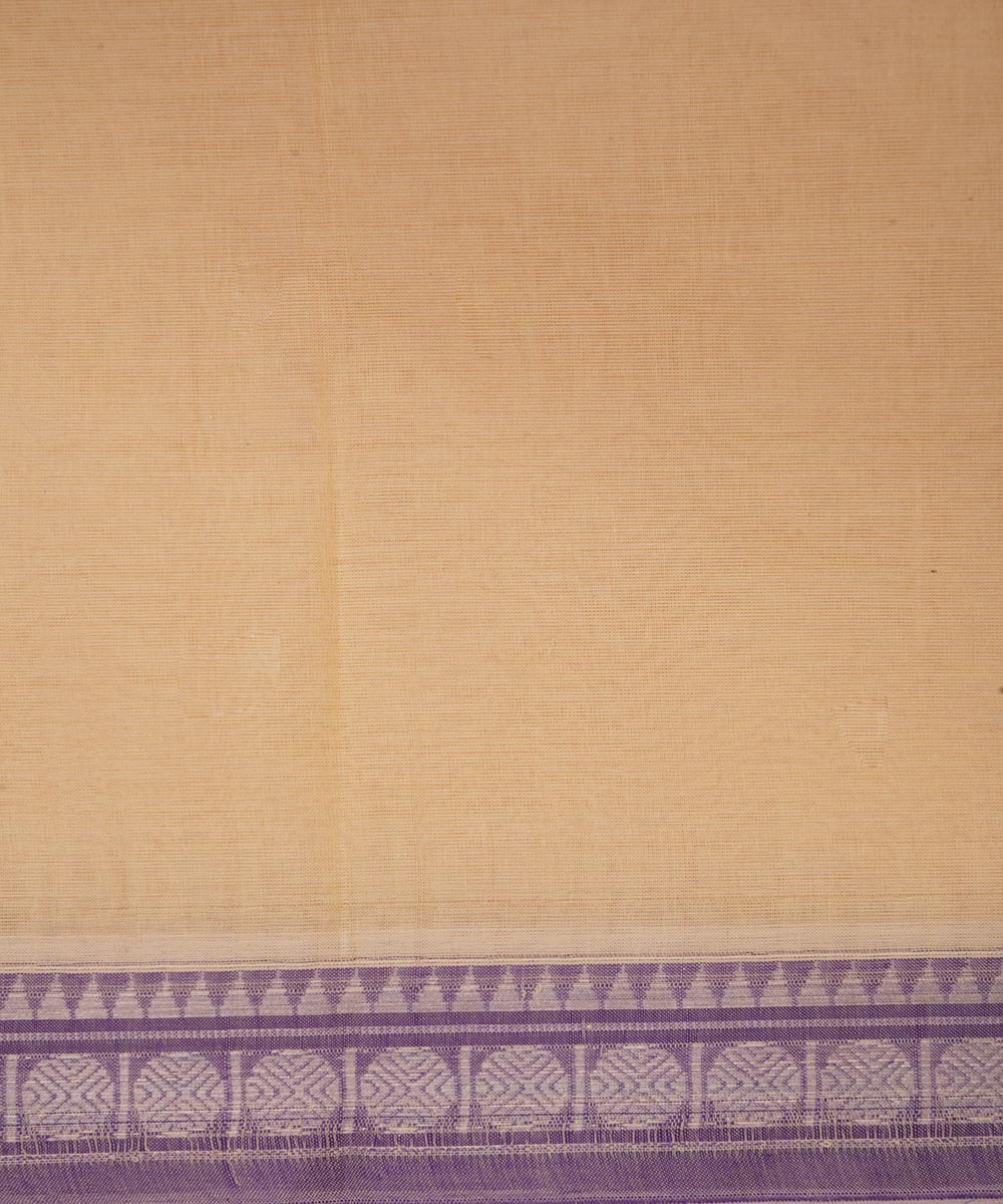 Yellow handwoven cotton narayanpet saree