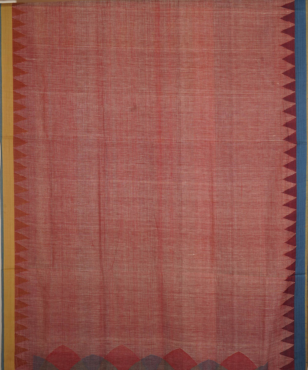 Light pink natural dyed cotton handwoven srikakulam kuppadam jamdani saree