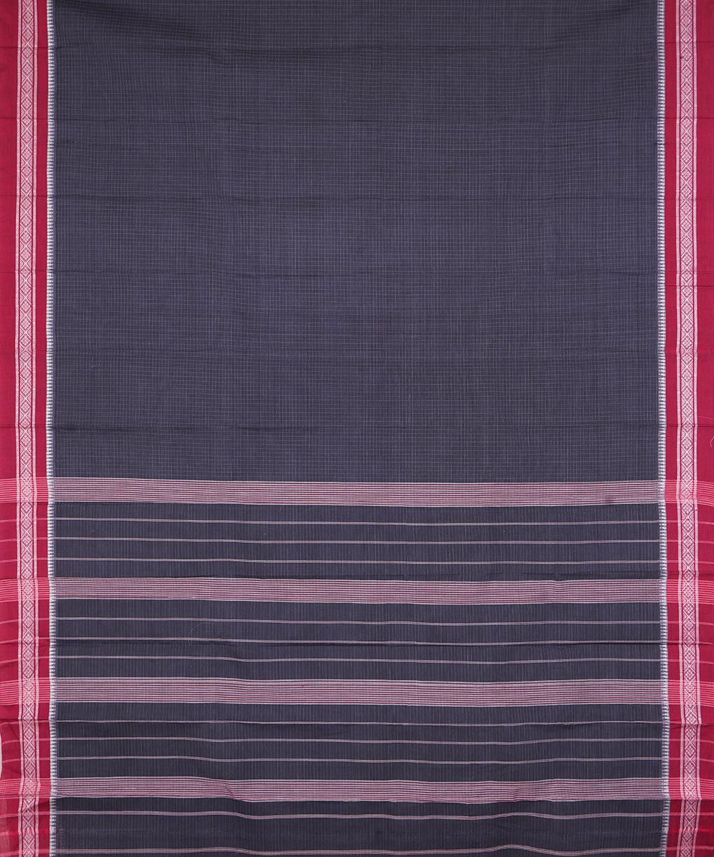 Dark blue handwoven cotton narayanpet saree