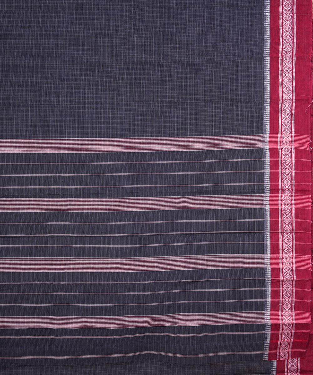 Dark blue handwoven cotton narayanpet saree