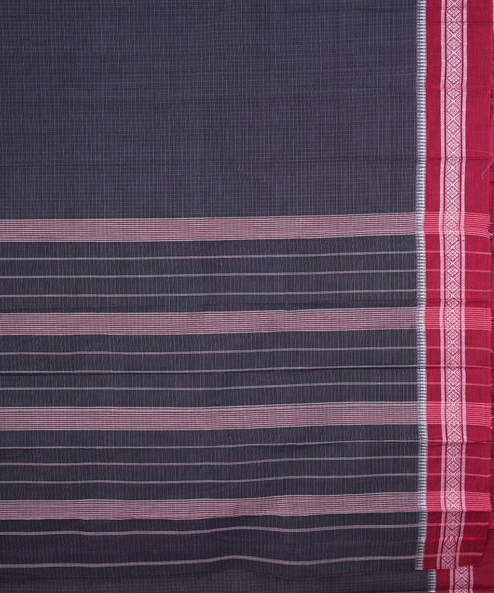 Dark blue handwoven cotton narayanpet saree