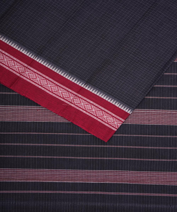 Dark blue handwoven cotton narayanpet saree