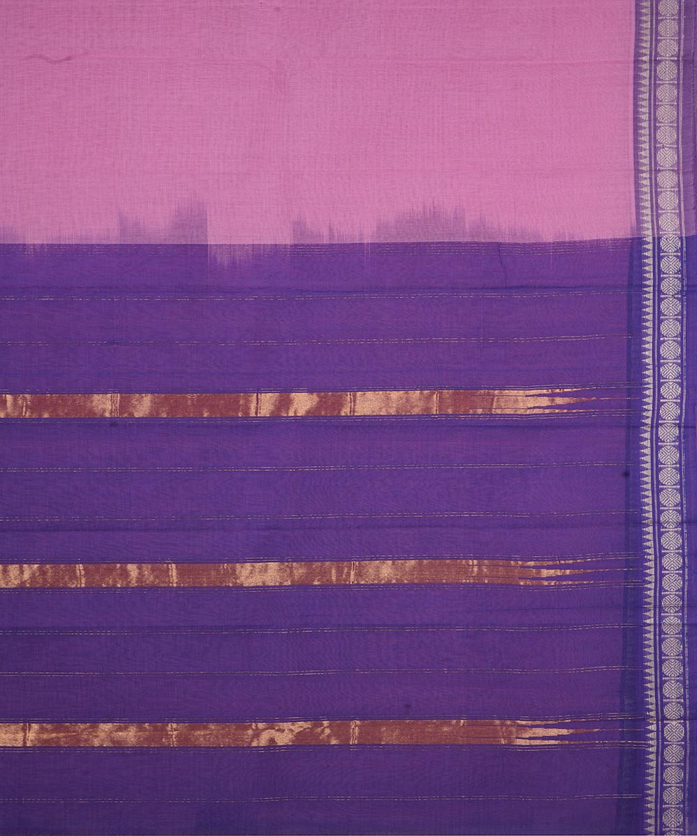 Pink handwoven cotton narayanpet saree