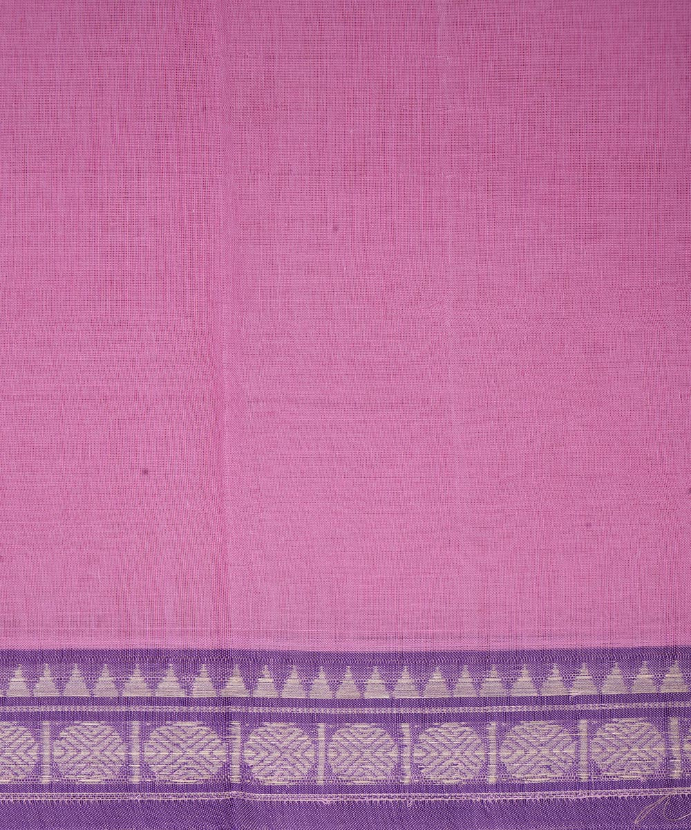 Pink handwoven cotton narayanpet saree