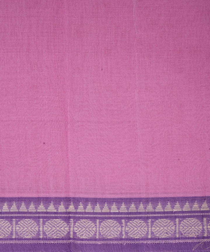 Pink handwoven cotton narayanpet saree