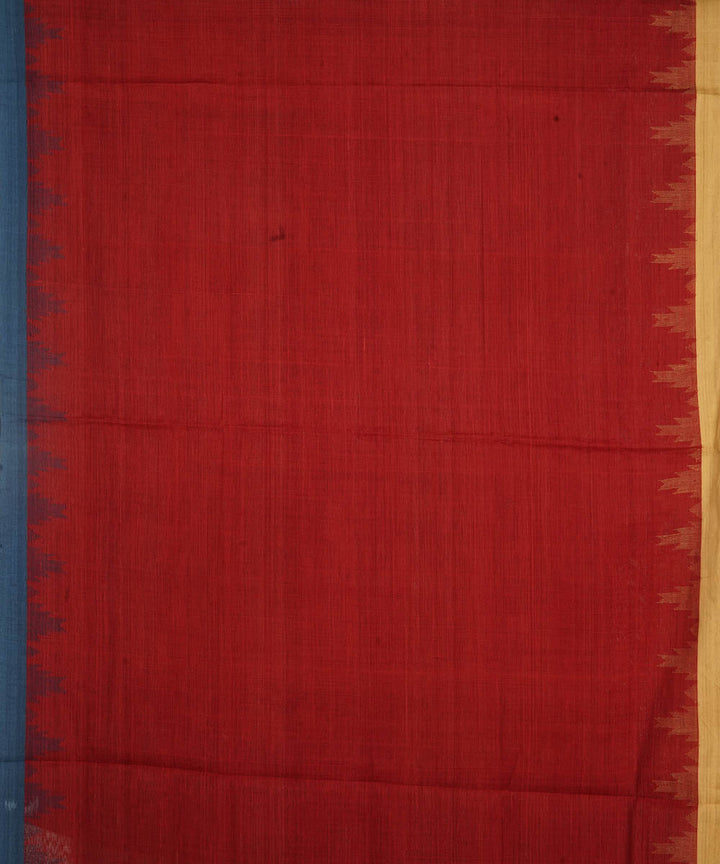 Red natural dyed cotton handwoven srikakulam kuppadam jamdani saree