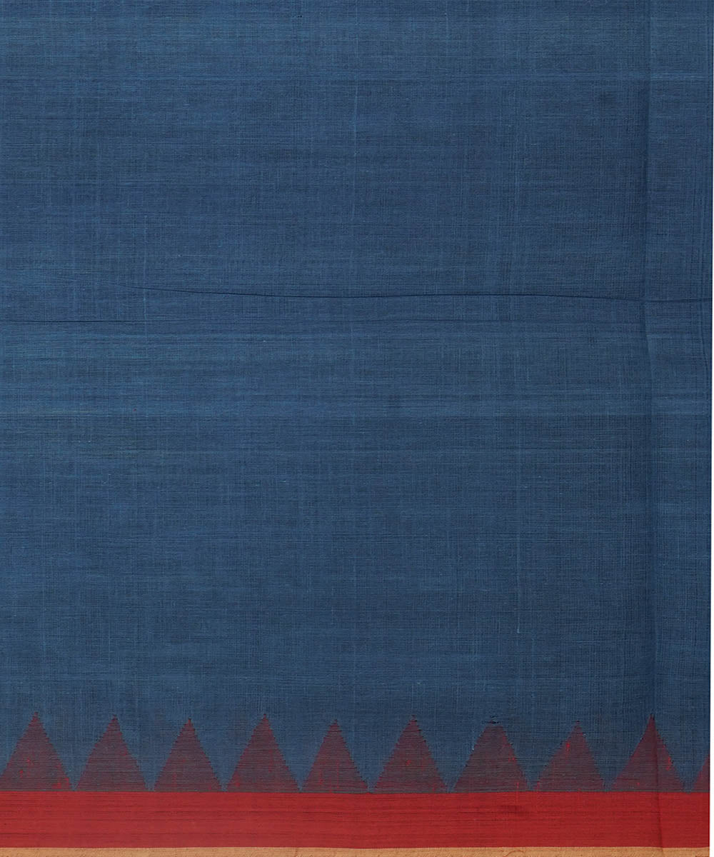 Indigo natural dyed cotton handwoven srikakulam kuppadam jamdani saree