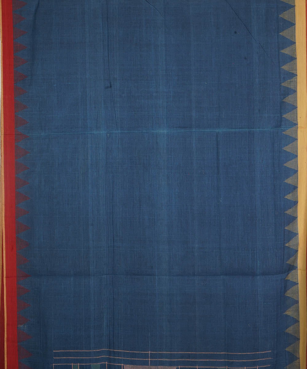 Indigo natural dyed cotton handwoven srikakulam kuppadam jamdani saree