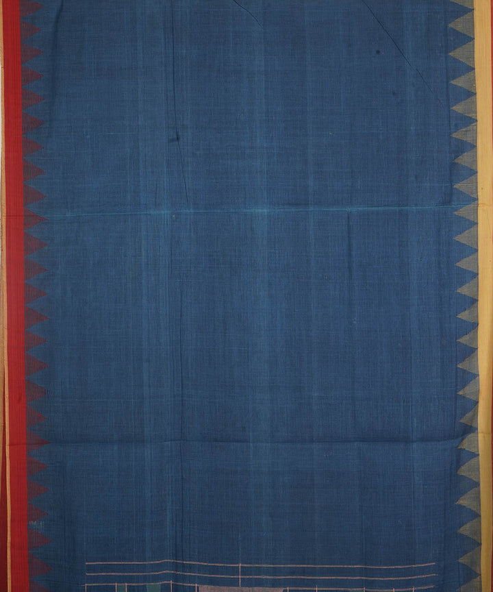 Indigo natural dyed cotton handwoven srikakulam kuppadam jamdani saree