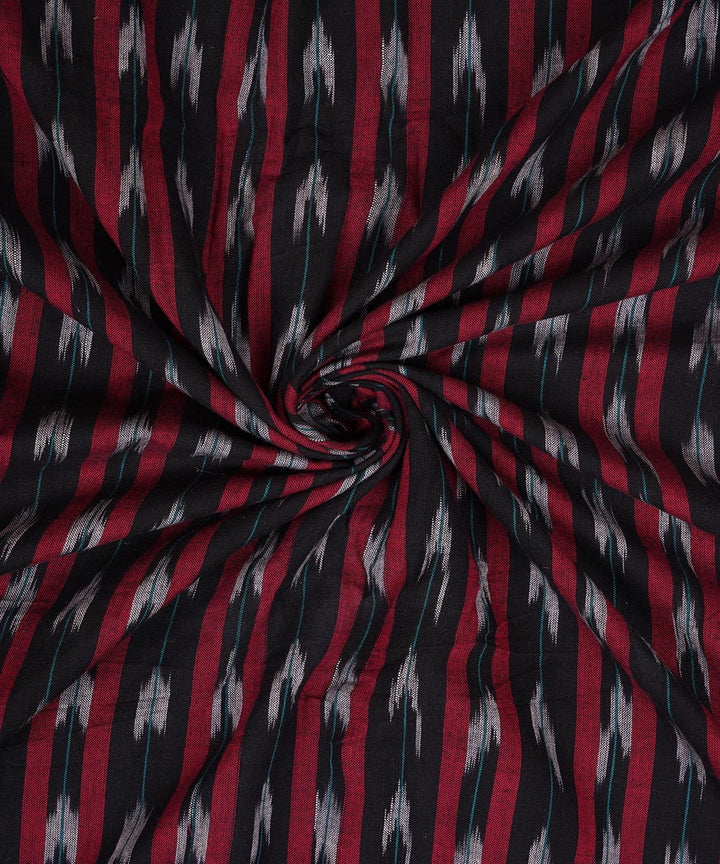 Black handloom single ikat cotton pochampally fabric