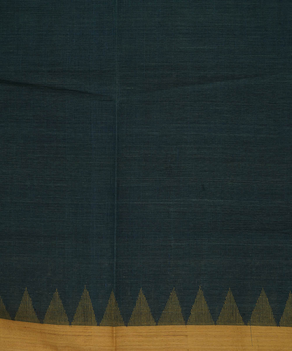 Dark green natural dyed cotton handloom srikakulam kuppadam jamdani saree