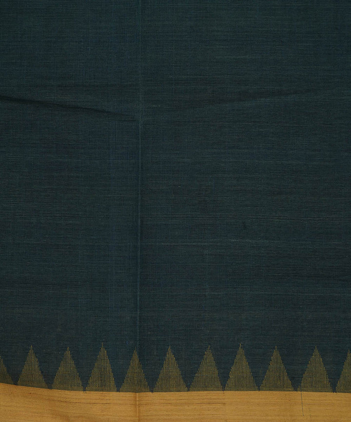 Dark green natural dyed cotton handloom srikakulam kuppadam jamdani saree