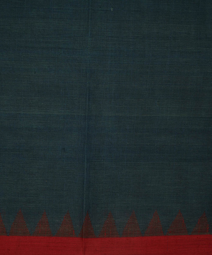 Dark green natural dyed cotton handloom srikakulam kuppadam jamdani saree