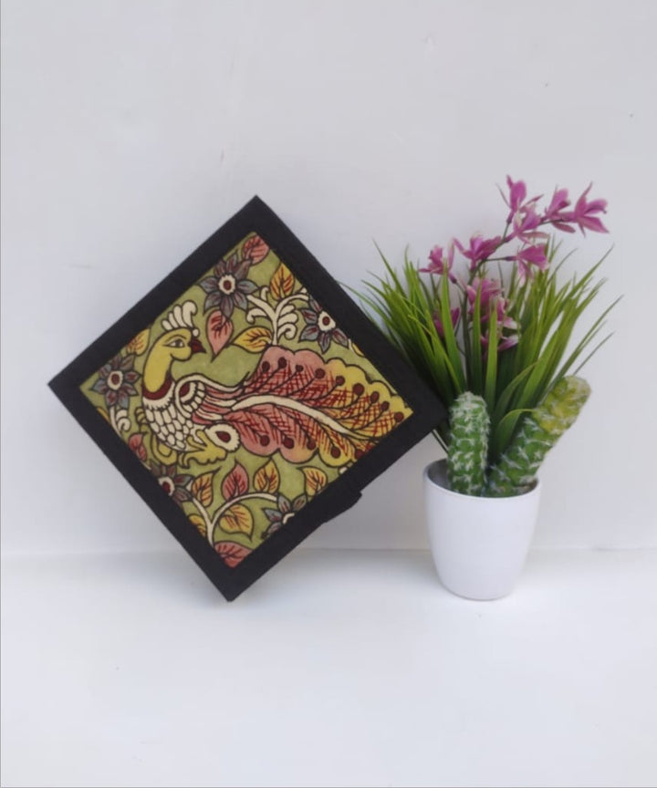 Black handmade ghicha silk kalamkari jewellery box