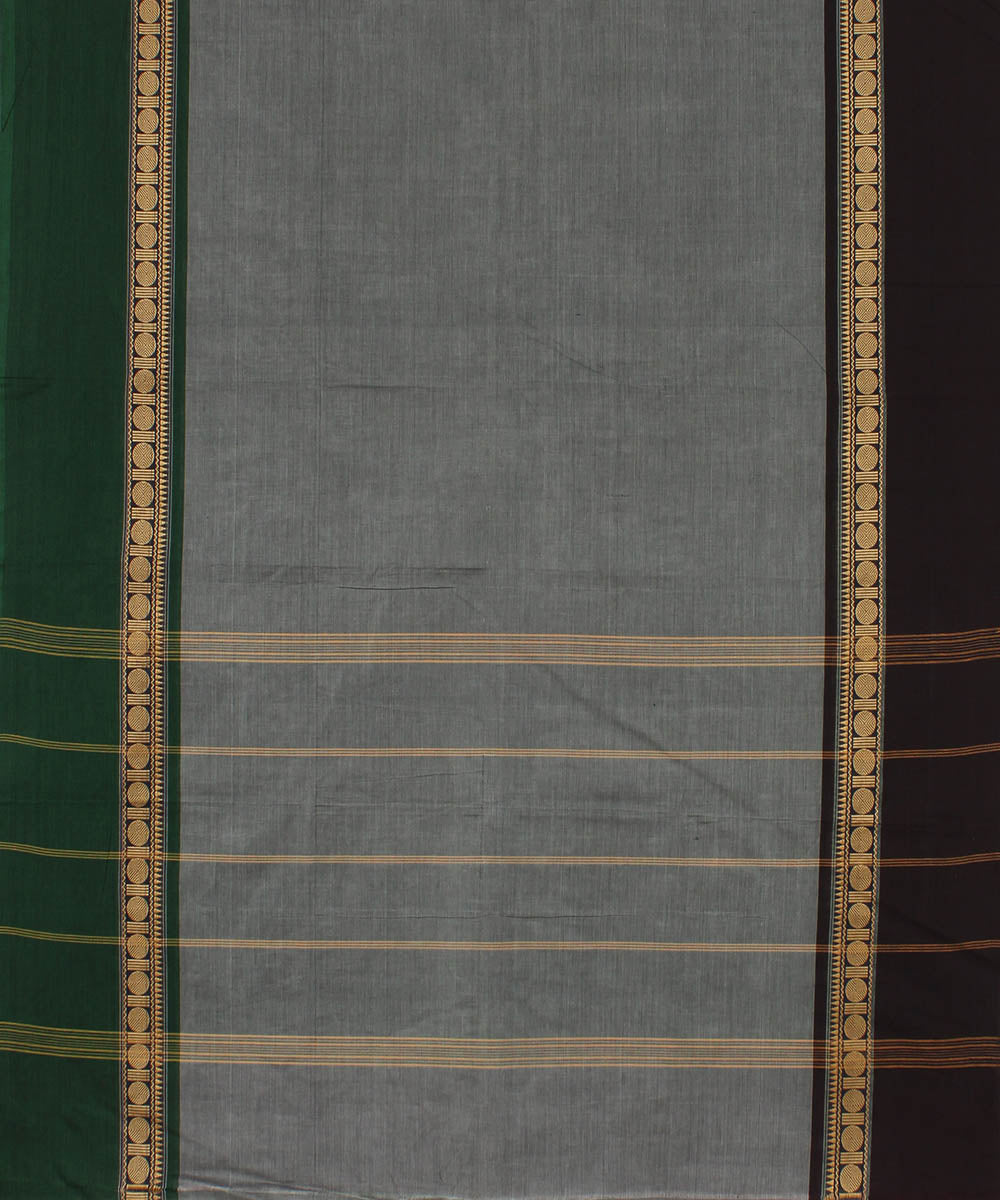 Grey cotton handwoven venkatagiri saree