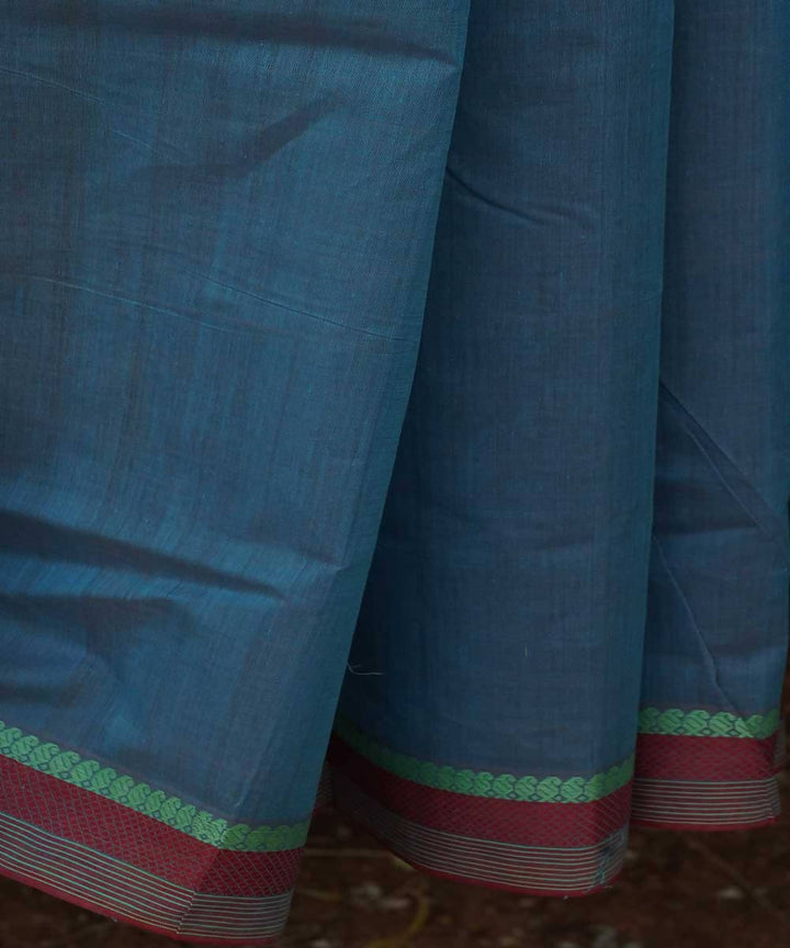 Pale Blue Cotton Handwoven mangalagiri saree