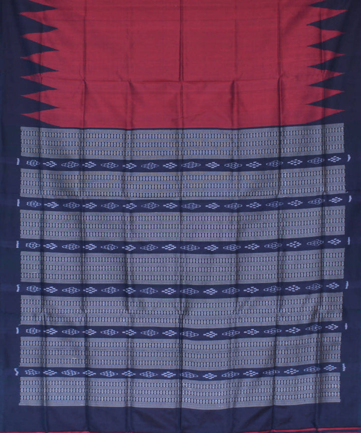 Maroon handwoven silk ikat sambalpuri saree