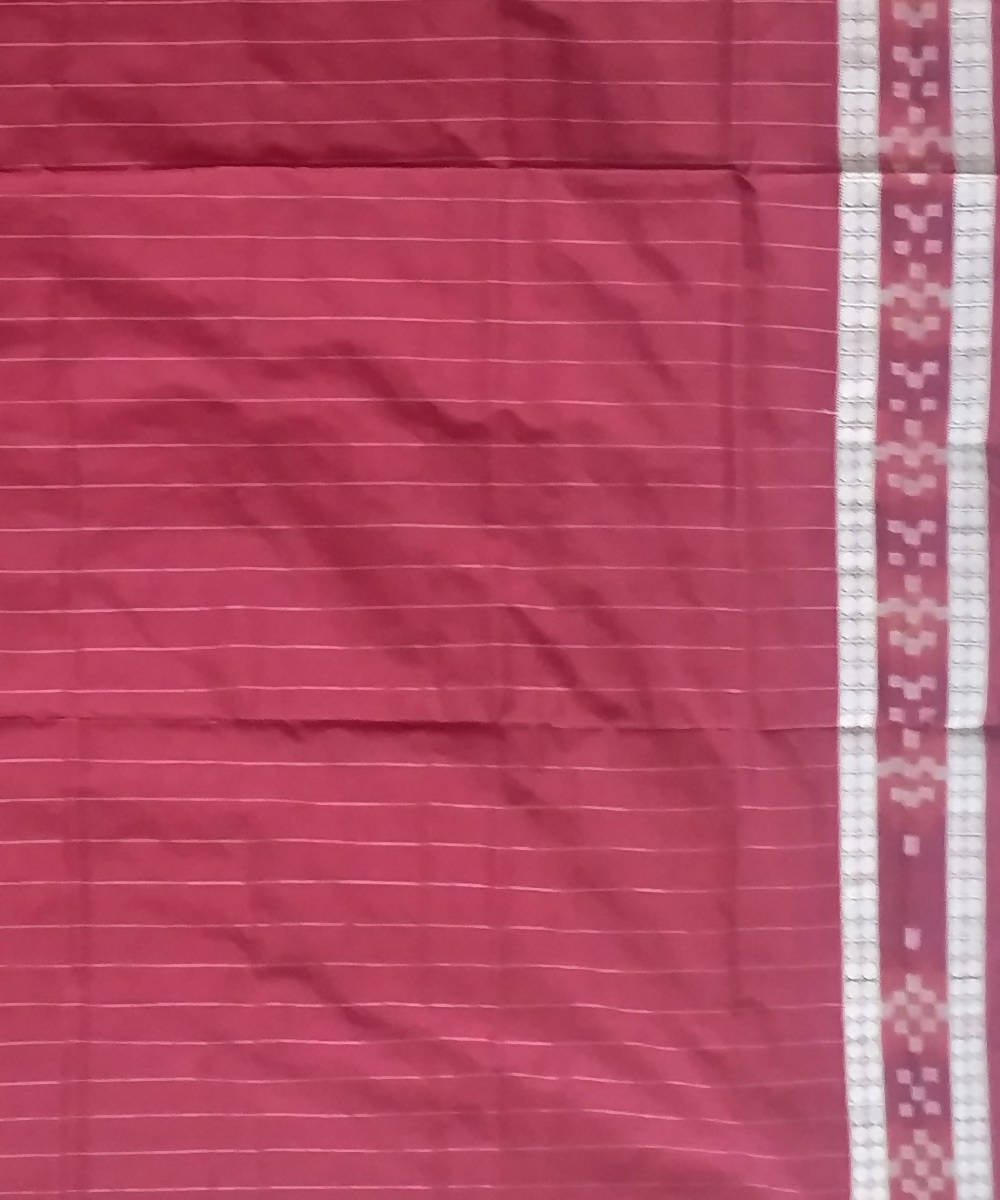 Green and maroon handwoven bomkai silk saree