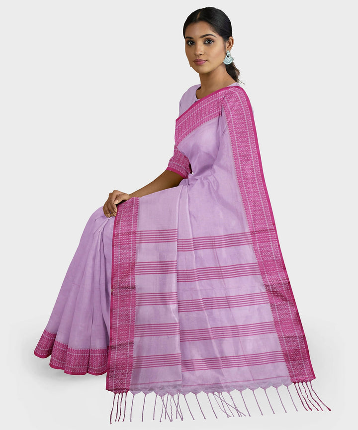 Biswa bangla handwoven pink santipuri silk saree