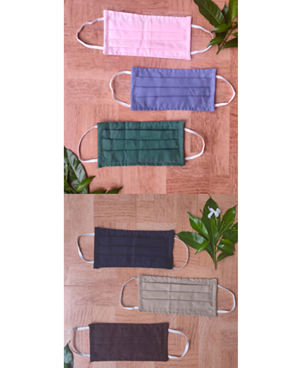 Cotton 3 Layer Reusable Fabric face Masks Pack of 6