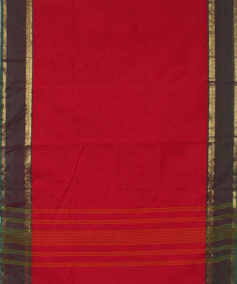 Red cotton handwoven venkatagiri saree