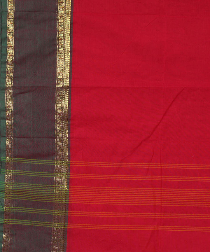 Red cotton handwoven venkatagiri saree