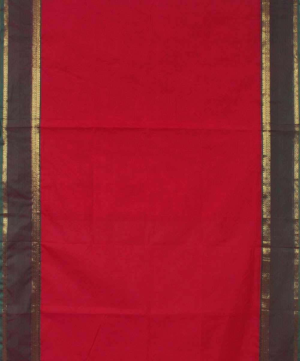 Red cotton handwoven venkatagiri saree
