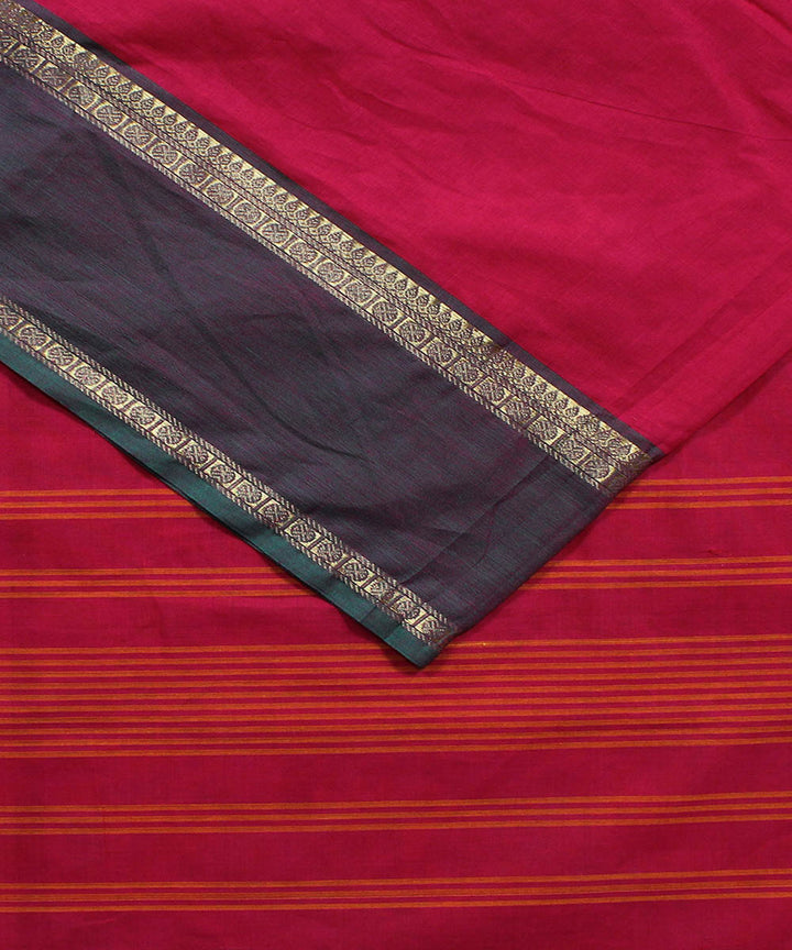 Red cotton handwoven venkatagiri saree