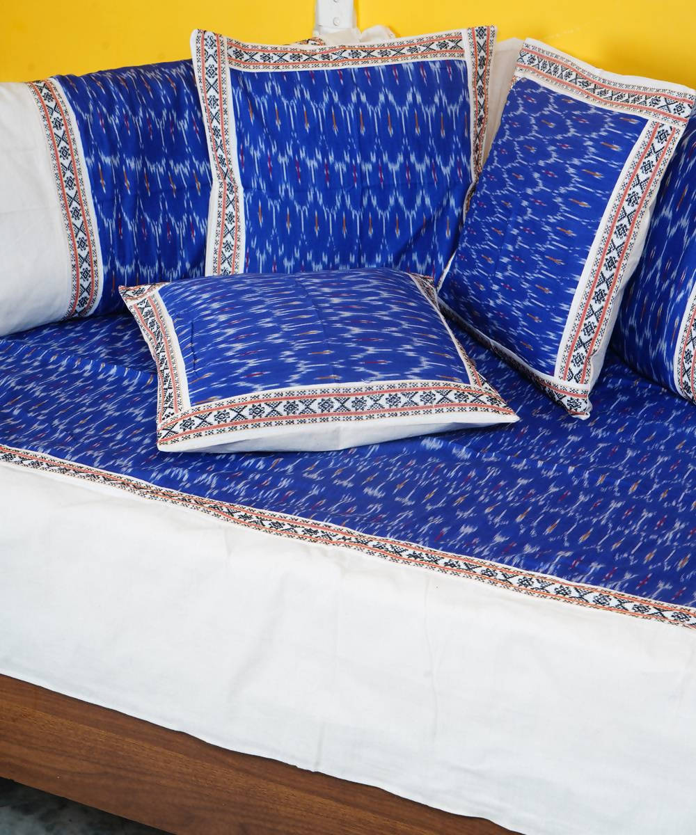 Royal Blue Handloom Ikkat Diwan Set