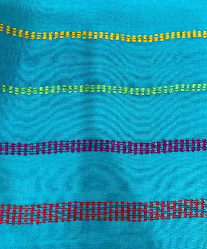 Blue handwoven natural dyed tussar silk dupatta