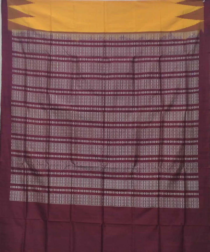 Mustard yellow handwoven silk ikat sambalpuri saree