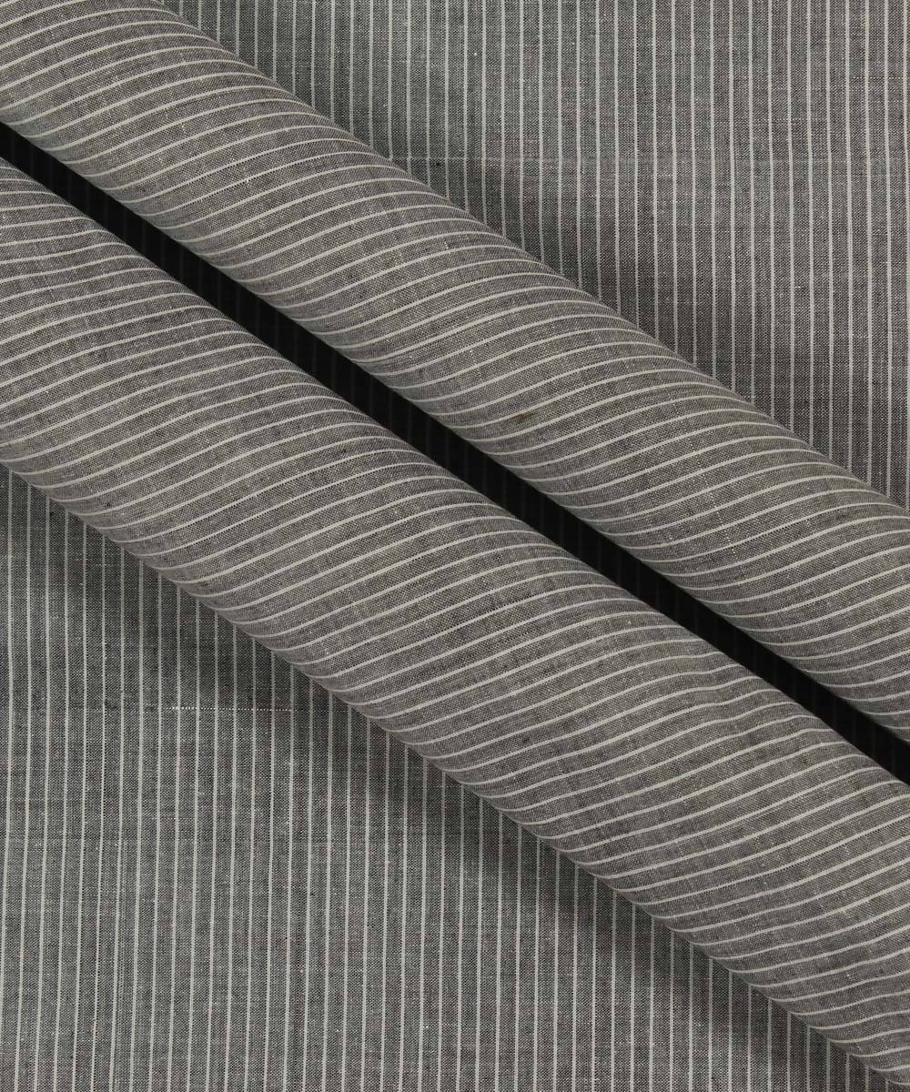 1m Handloom mangalagiri grey stripe fabric