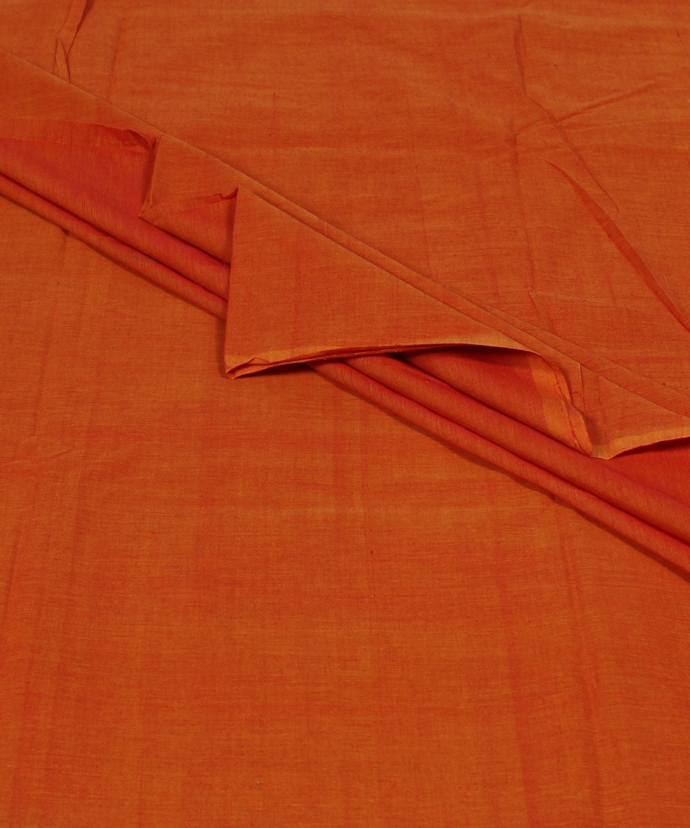 1m Orange Handloom Mangalagiri Cotton Fabric