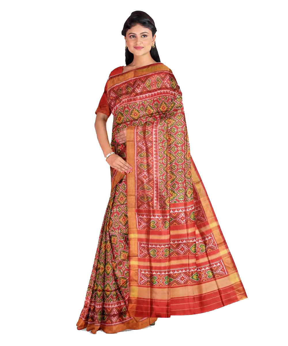 Red handwoven patola silk saree