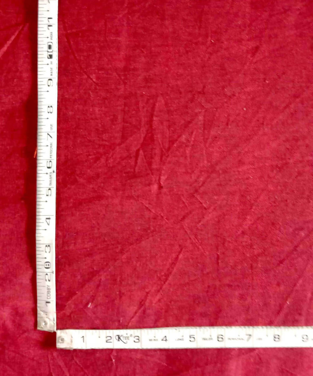 Red handspun handwoven cotton fabric (2.5m per qty)