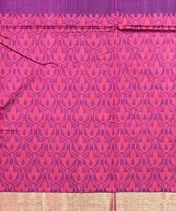Purple maroon handwoven striped tussar silk saree