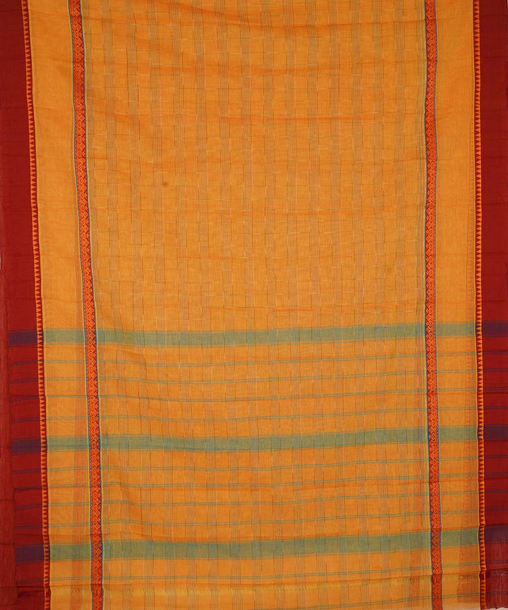 Yellow cotton handloom narayanapet saree