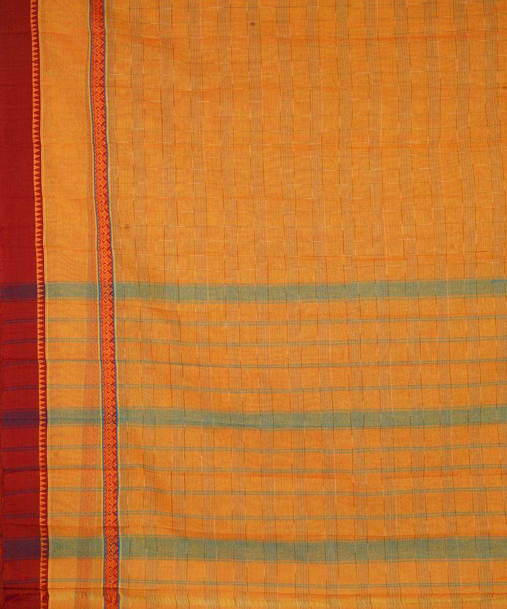 Yellow cotton handloom narayanapet saree